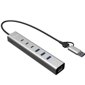 HUB USB-C I-Tec 6 Porte Alluminio per Notebook - SKU: CAHUBMTL6LANPD