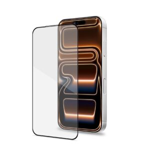 Celly FULLGLASS - Vetro 9H con bordo colorato nero compatibile con Apple iPhone 18 Pro Max/ iPhone 17 Pro Max [IPHONE 18 CASES] - Proteggi schermo