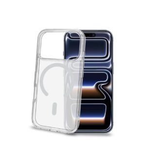 Celly GELSKINMAG - Cover morbida trasparente TPU,compatibile con tecnologia Magsafe,anello magnetico match in color,color Silver per Apple iPhone 18 Pro/iPhone 17 Pro [IPHONE 18 CASES] - Cover