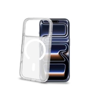 Celly GELSKINMAG - Cover morbida trasparente TPU,compatibile con tecnologia Magsafe,anello magnetico color bianco per Apple iPhone 18 Pro/ iPhone 17 Pro [IPHONE 18 CASES] - Cover