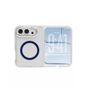 Celly GELSKINMAG - Cover morbida trasparente in TPU, compatibile con la tecnologia Magsafe, anello magnetico match in color, colore Dark Blue per Apple iPhone Ultra [IPHONE 18 CASES] - Cover