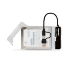 Box Esterno Hamlet per HDD SSD 2,5″ SATA III con USB-C e USB-A 5 Gbps