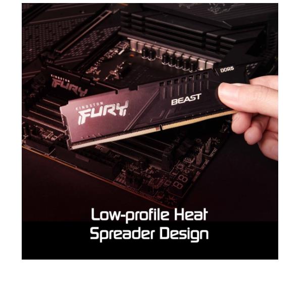 Moduli di Memoria Kingston 32GB DDR5 5600MHz FURY Beast Black per Desktop - immagine 3