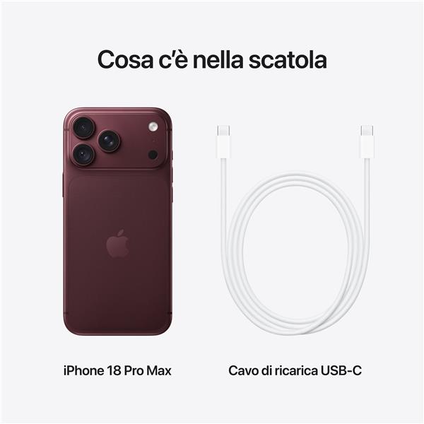 Smartphone Apple iPhone 18 Pro Max 1TB Borgogna 6,9 A19 Pro Dual SIM iOS 26 - SKU: MJY04QL/A - Immagine 6