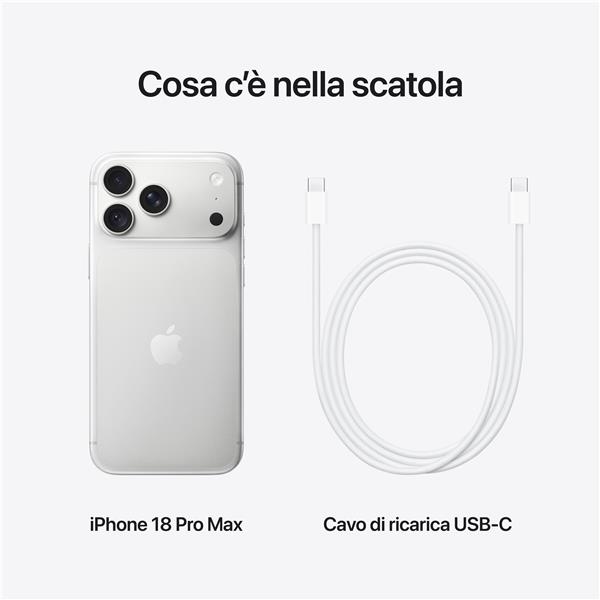 Smartphone Apple iPhone 18 Pro Max 2TB Argento 6,9 A19 Pro Dual SIM iOS 26 - SKU: MJY34QL/A - Immagine 7