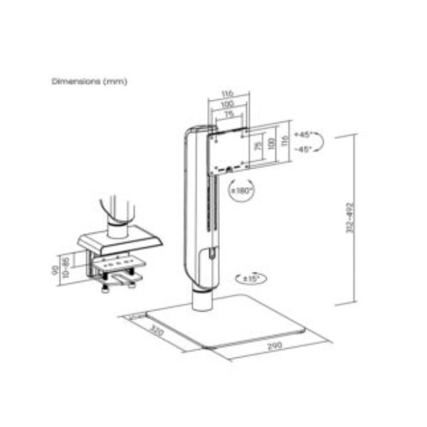 Piedistallo TVMonitor ITB Solution Regolabile in Altezza fino a 49 18 kg - SKU: RO17.99.1094 - Immagine 4