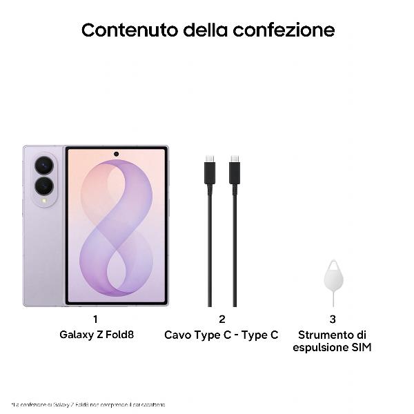 Smartphone Samsung Galaxy Fold8 12512GB Lilla Pieghevole 7,6 - SKU: SM-F971BLVCEUE