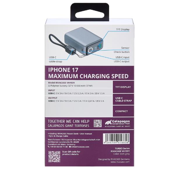 Power Bank Rivacase VA1031 40W Ricarica Rapida Compatta 175g - immagine 2