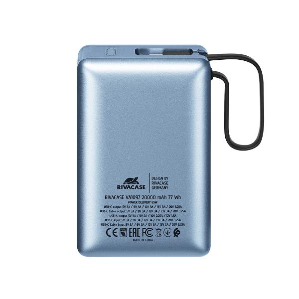 Power Bank Rivacase VA1097 65W Ricarica Rapida Compatta 335g - immagine 2
