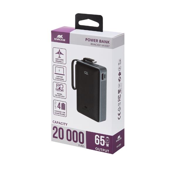 Power Bank Rivacase VA1097 65W Ricarica Rapida Compatta 335g - immagine 12
