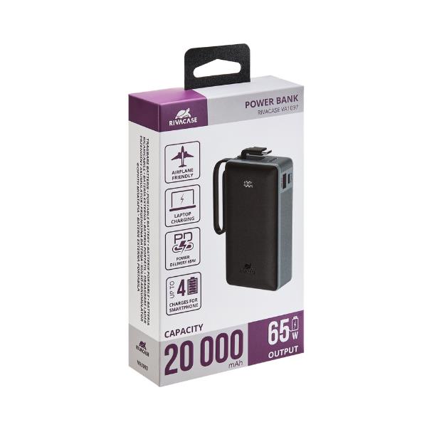 Power Bank Rivacase VA1097 65W Ricarica Rapida Compatta 335g - immagine 13