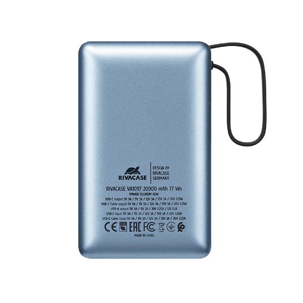 Power Bank Rivacase VA1097 65W Ricarica Rapida Compatta 335g - immagine 16