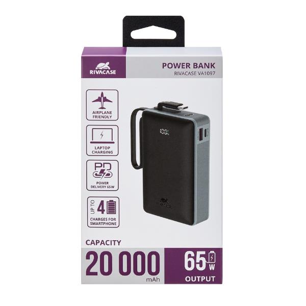 Power Bank Rivacase VA1097 65W Ricarica Rapida Compatta 335g - immagine 21