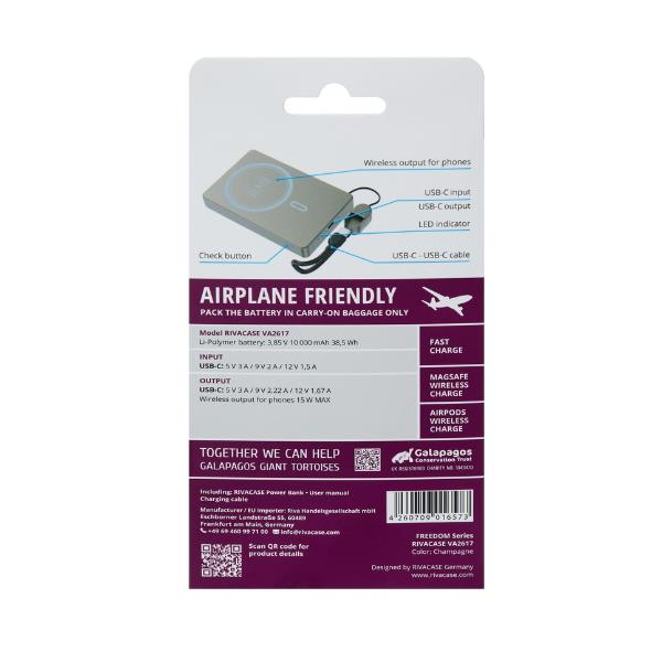 Power Bank Rivacase VA2617 15W Ricarica Rapida Compatta 200g - immagine 10