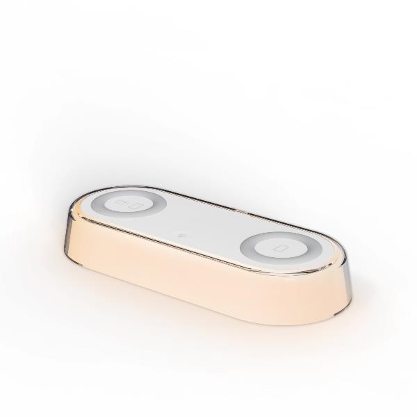 Celly WLLIGHT2IN1WH - Lampada LED da Scrivania con Doppia Ricarica Wireless 15W - Caricabatterie wireless/senza fili