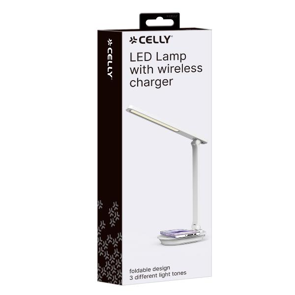Celly WLLIGHTFOLD - Lampada LED Pieghevole con Ricarica Wireless, potenza 15 Watt, tre temperature di colore, sorgente LED ad alta efficienza - Caricabatterie wireless/senza fili - immagine 6