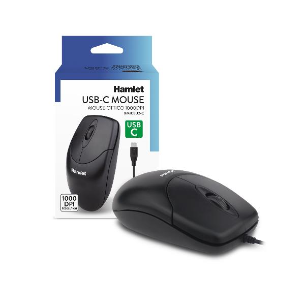 Mouse USB-C Hamlet 1000 DPI Nero - SKU: XMICEU2-C - Immagine 4