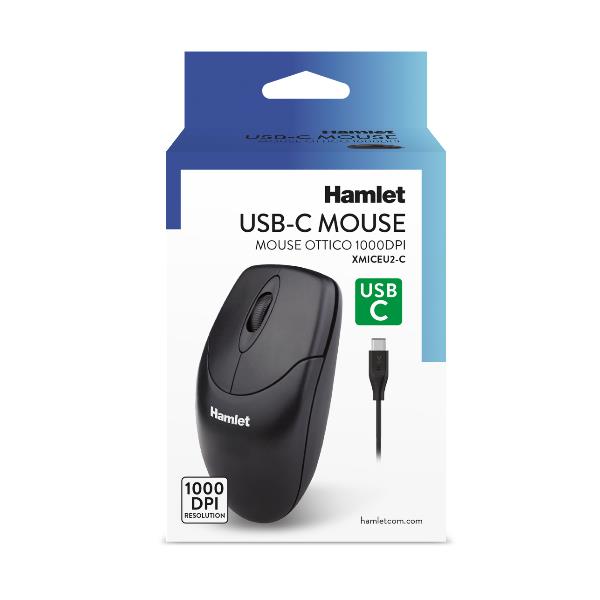 Mouse USB-C Hamlet 1000 DPI Nero - SKU: XMICEU2-C - Immagine 5