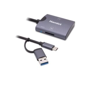 Lettore Memory Card Hamlet SD e MicroSD USB-C e USB-A Esterno - SKU: XZR101-AC30
