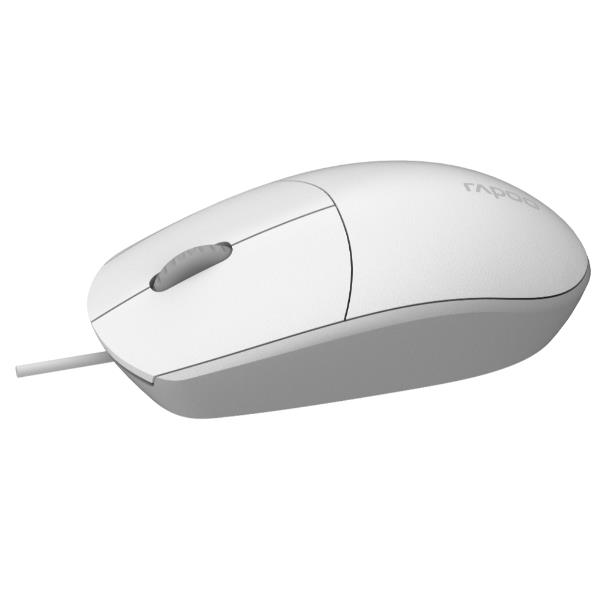 Mouse Rapoo N100 Ottico Fila USB Bianco Ergonomico - immagine 2
