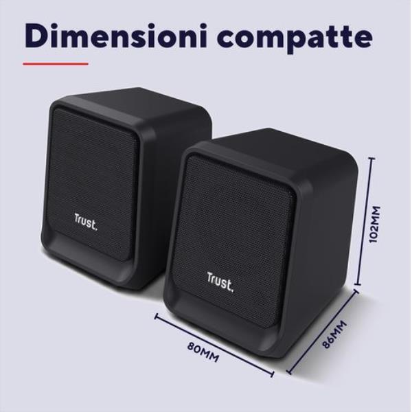 Casse PC Trust MILO 2.0 Set Speaker 12W Nero - SKU: 26254 - Immagine 5
