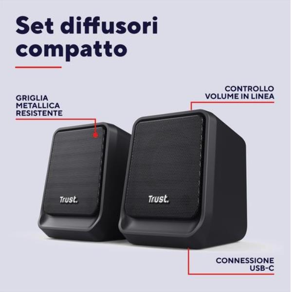 Casse PC Trust MILO 2.0 Set Speaker 12W Nero - SKU: 26254 - Immagine 7