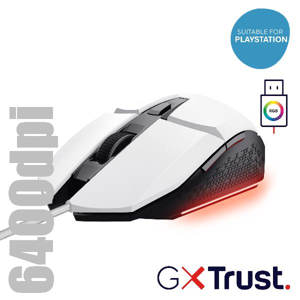 Mouse Gaming Trust GXT109PS Felox USB Bianco - SKU: 26316