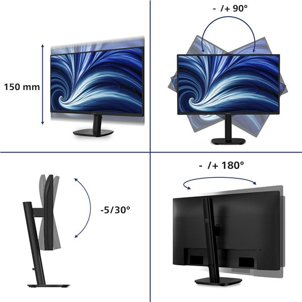 Monitor 27 Philips QHD 2560x1440 120Hz IPS Regolabile Pivot - SKU: 27B2N3500 - Immagine 5