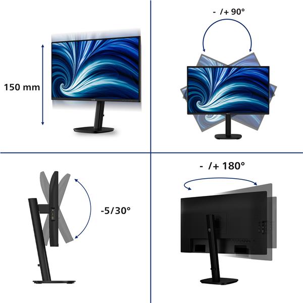 Philips MONITOR 27 FHD REG ALT USB-C - Monitor Desktop - immagine 9