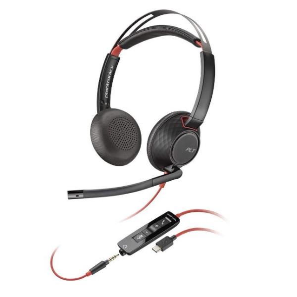 Cuffie Professionali Poly HP Blackwire 5220 USB-C/A + AUX 3.5mm Noise Canceling