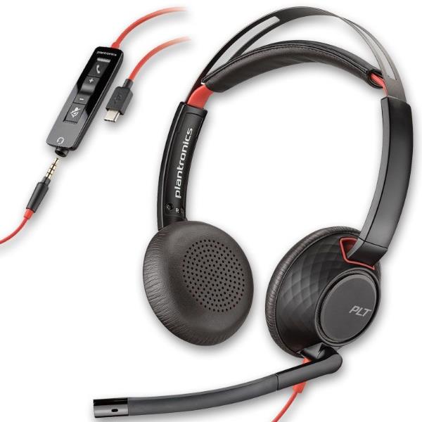 Cuffie Professionali Poly HP Blackwire 5220 USB-C/A + AUX 3.5mm Noise Canceling - immagine 2