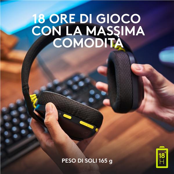 Cuffie Gaming Logitech G435 LIGHTSPEED Wireless Nero - immagine 2