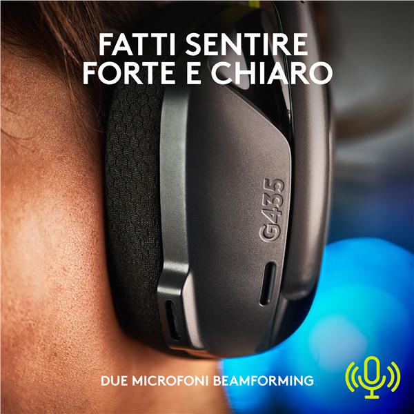 Cuffie Gaming Logitech G435 LIGHTSPEED Wireless Nero - immagine 15