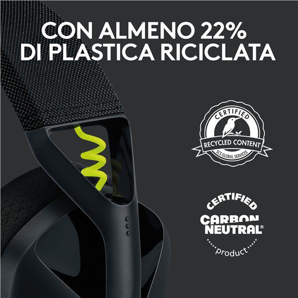 Cuffie Gaming Logitech G435 LIGHTSPEED Wireless Nero - immagine 21
