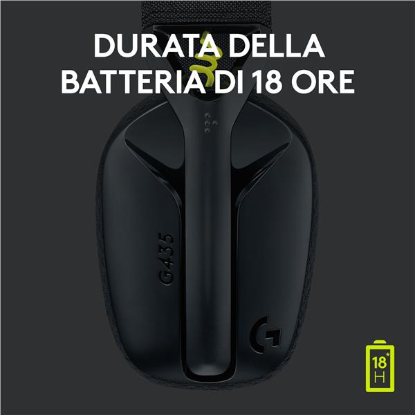 Cuffie Gaming Logitech G435 LIGHTSPEED Wireless Nero - immagine 24