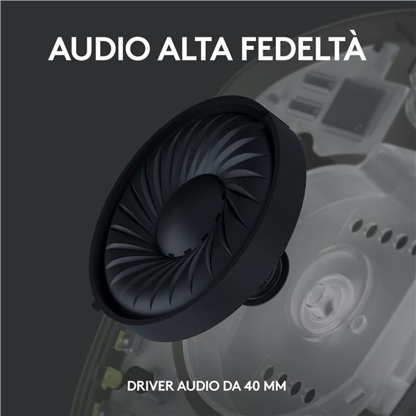 Cuffie Gaming Logitech G435 LIGHTSPEED Wireless Nero - immagine 4