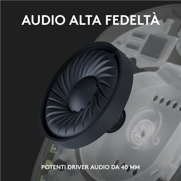 Cuffie Gaming Logitech G435 LIGHTSPEED Wireless Nero - immagine 8