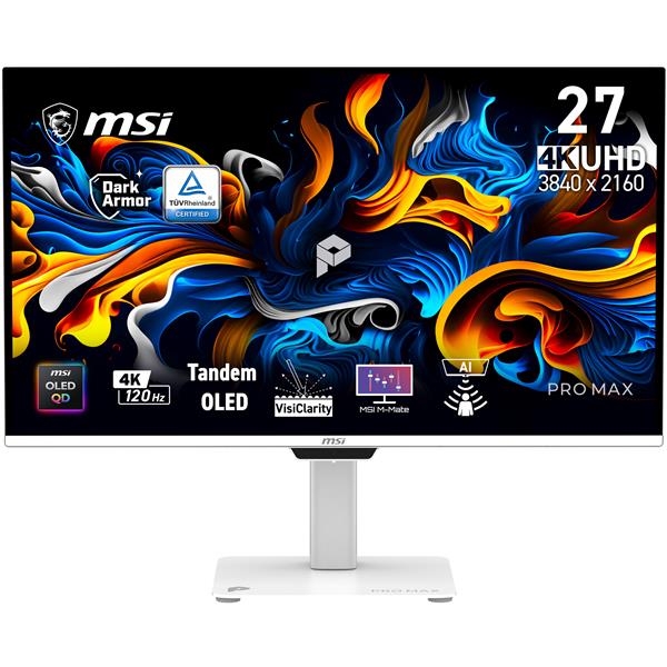 Monitor MSI PRO MAX 271UPXW12G 27 OLED 4K UHD HDMI Pivot - SKU: 9S6-3PF9CA-001