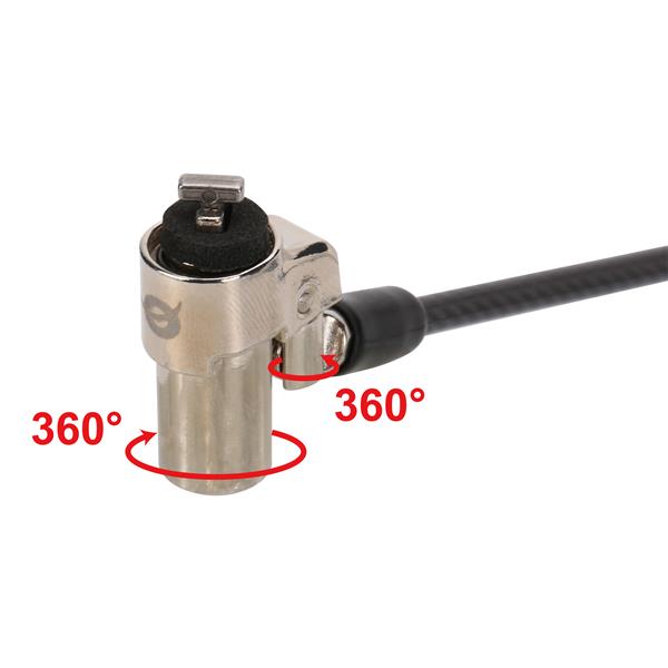 Cavo di Sicurezza Conceptronic a Chiave per Notebook 1,8m Acciaio - SKU: CUSTODIO02BSM - Immagine 3