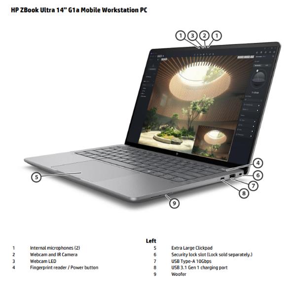 Workstation HP ZBook Ultra 14" G1a - AMD Ryzen AI Max PRO 390, 64GB, 1TB - immagine 5