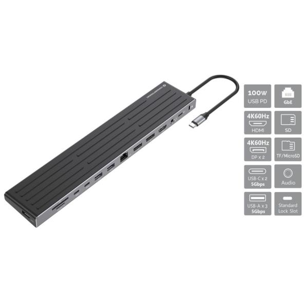 Docking Station Conceptronic 14-in-1 USB 3.2 Gen 1 in Alluminio - SKU: DONN32BD - Immagine 7