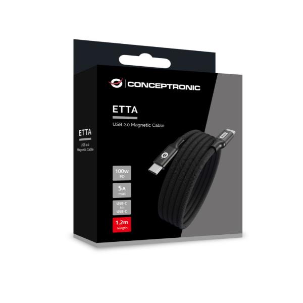 Cavo Dati USB-C Conceptronic USB 2.0 Magnetico 1,2m Maschio-Maschio - SKU: ETTA09B12 - Immagine 3
