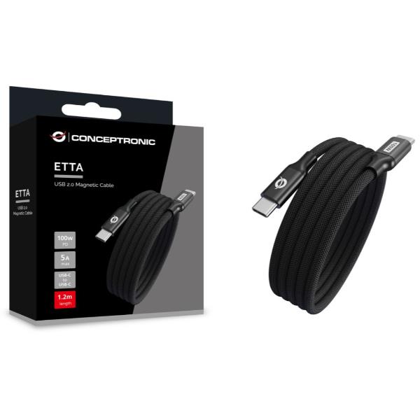 Cavo Dati USB-C Conceptronic USB 2.0 Magnetico 1,2m Maschio-Maschio - SKU: ETTA09B12 - Immagine 7
