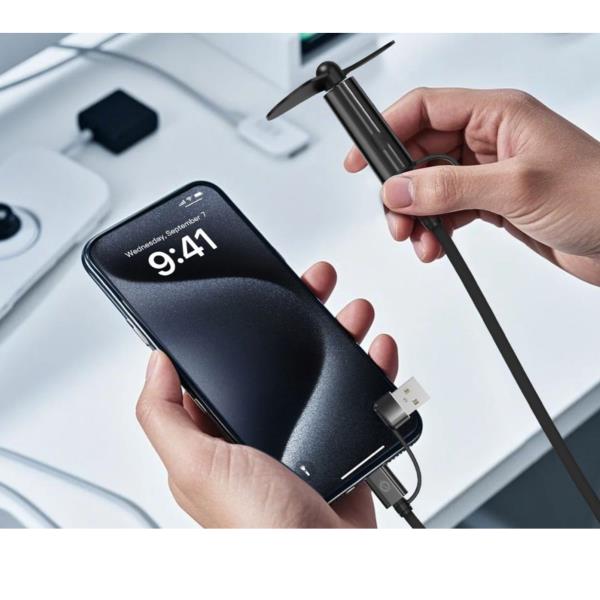 Cavo USB-C a USB-C Conceptronic 4-in-1 con Mini Ventola, 1,5m - SKU: ETTA11B15 - Immagine 7