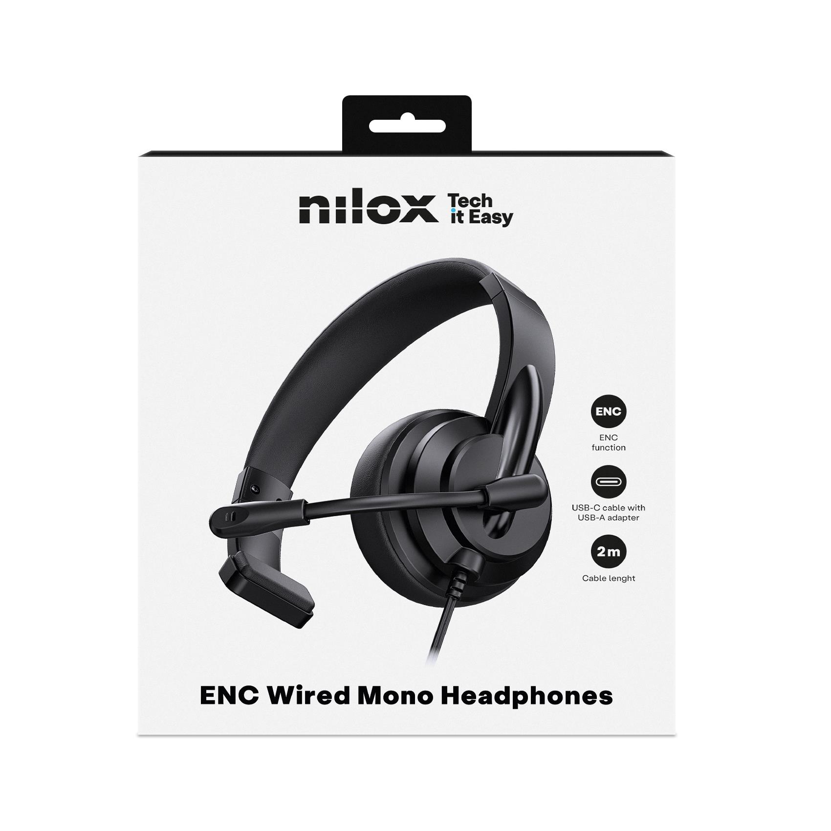 Nilox HEADPHONES MONO ENC USB-C/USB-A - Cuffie e Auricolari - immagine 2