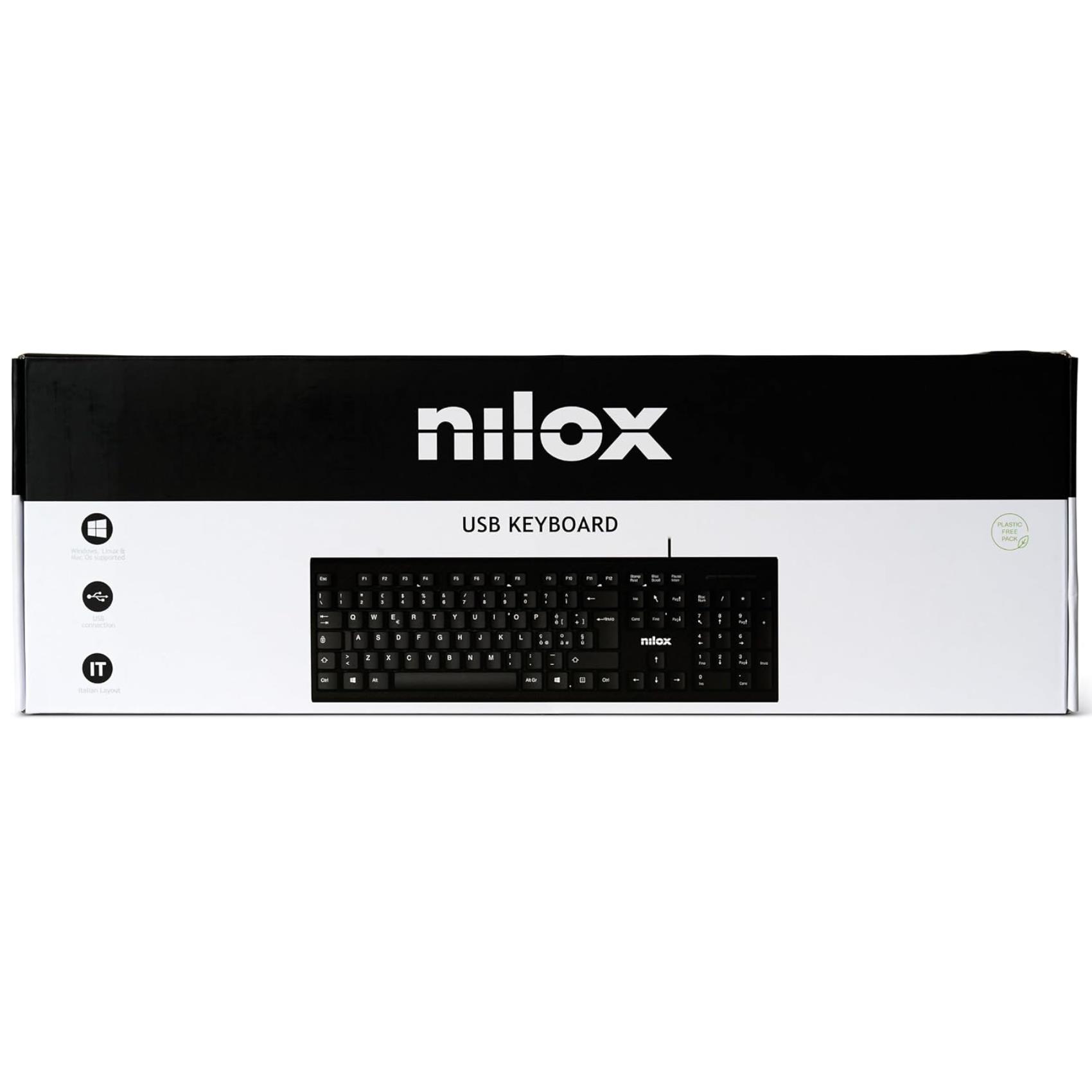 Tastiera Nilox Tech USB Italiana 1.5m Nero - immagine 2