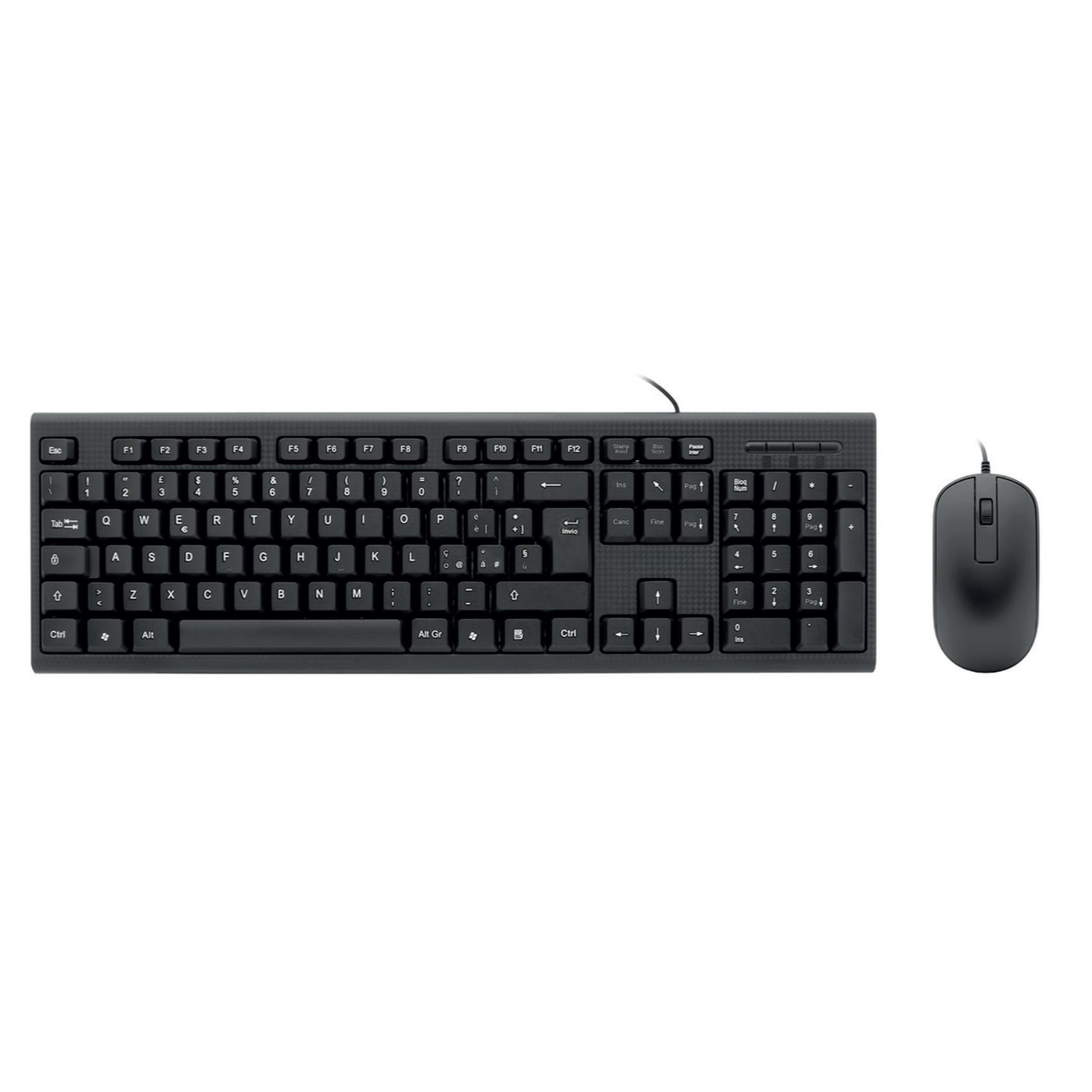 Nilox KIT KEYBOARD + MOUSE USB BLACK - Tastiere e mouse