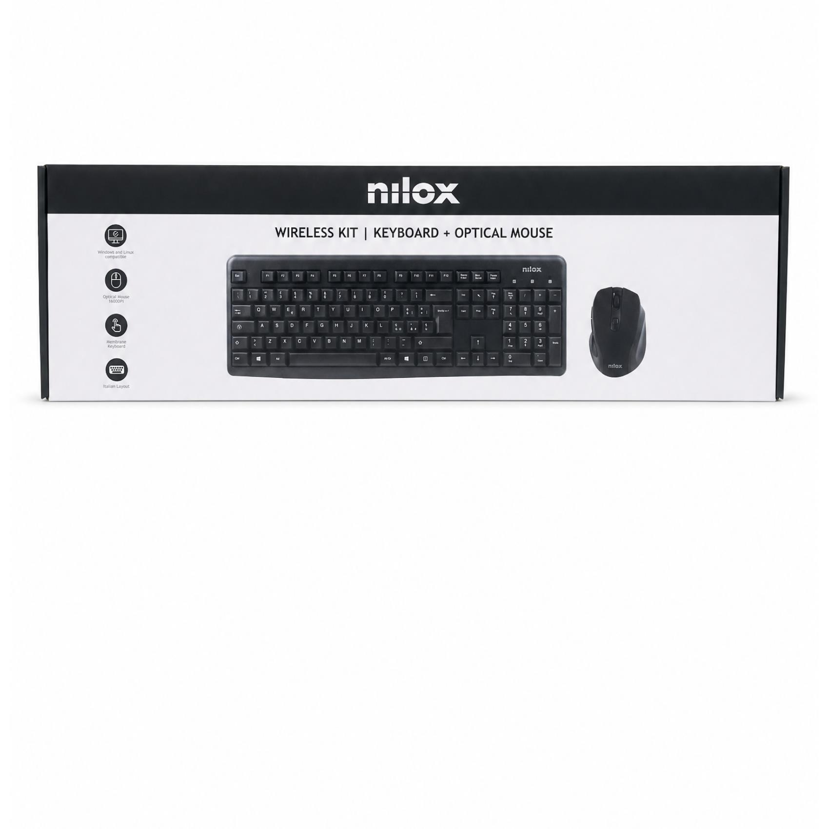 Kit Tastiera e Mouse Wireless Nilox Tech Italiano - immagine 2