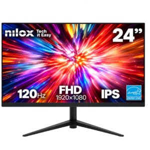 Nilox TECH - Monitor 24" 120Hz/IPS/Multimedia/Full HD/HDMI/VGA/ENERGY STAR - Monitor Desktop