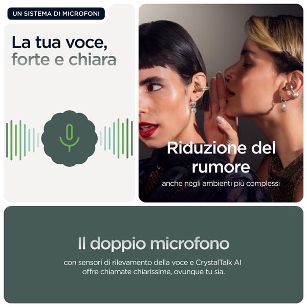 Auricolari Bluetooth Motorola Moto Buds Loop Green con Noise Canceling - immagine 10
